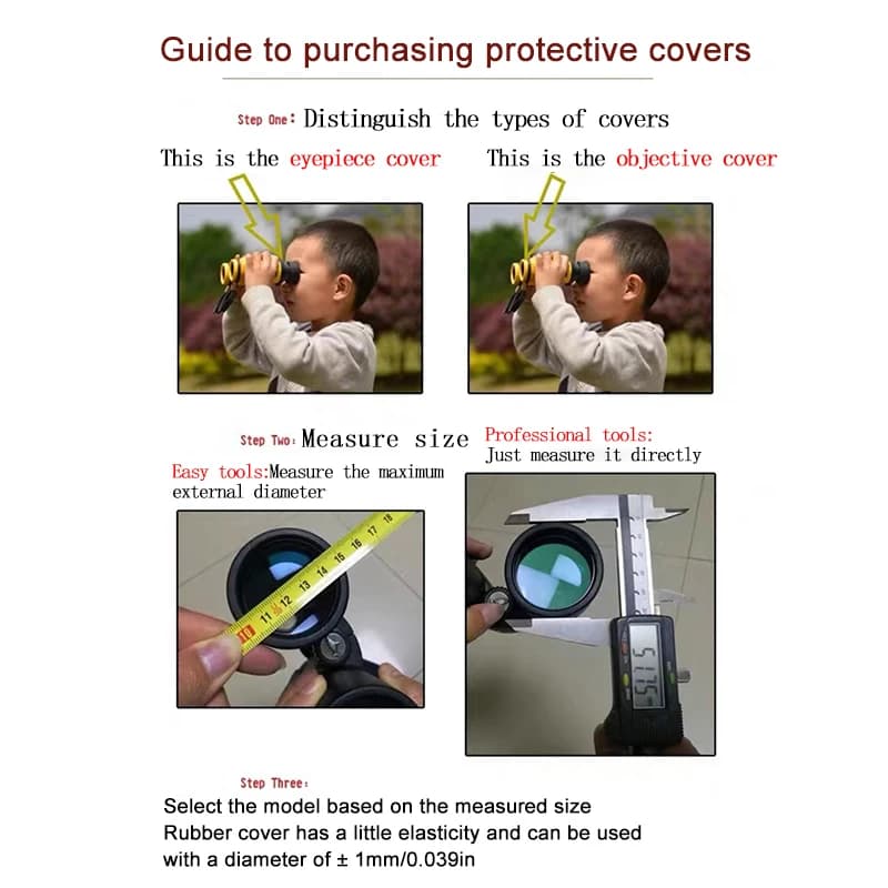 Binoculars Protective Rubber Objective Lens Caps 42mm/50mm Binocular Eyepiece Lens Cover Telescope Cover Lens Protection - Image 3