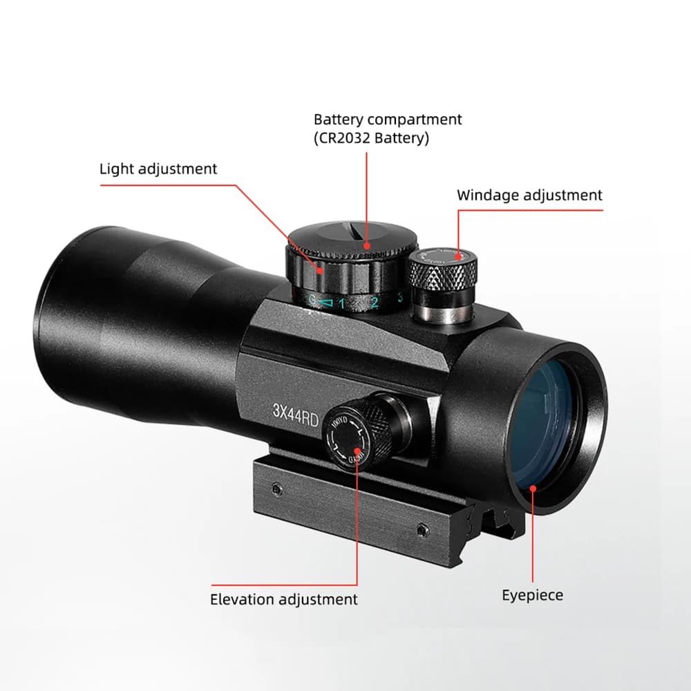 3X44 Green Red Dot Sight Scope 2X40 Red Dot 3X42 Tactical Optics Riflescope Fit 11/20mm Rail 1X40 Sight for Hunting - Image 2