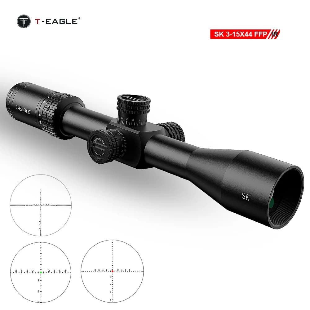 T-Eagle SK 3-15x44 FFP IR Hunting Rifle Scope Optical Tactical Riflescopes PCP Airgun Airsoft Sight Glass Etched Reticle - Image 2