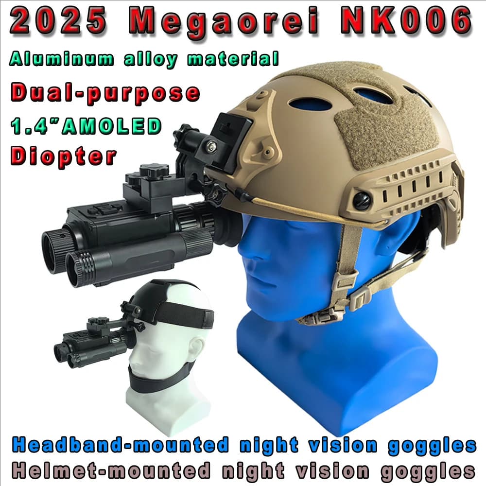 Megaorei NK006 Helmet Night Vision Monocular Long-Distance Infrared 5X Zoom 1080P Digital Hunting Night Vision Goggles Telescope - Image 1