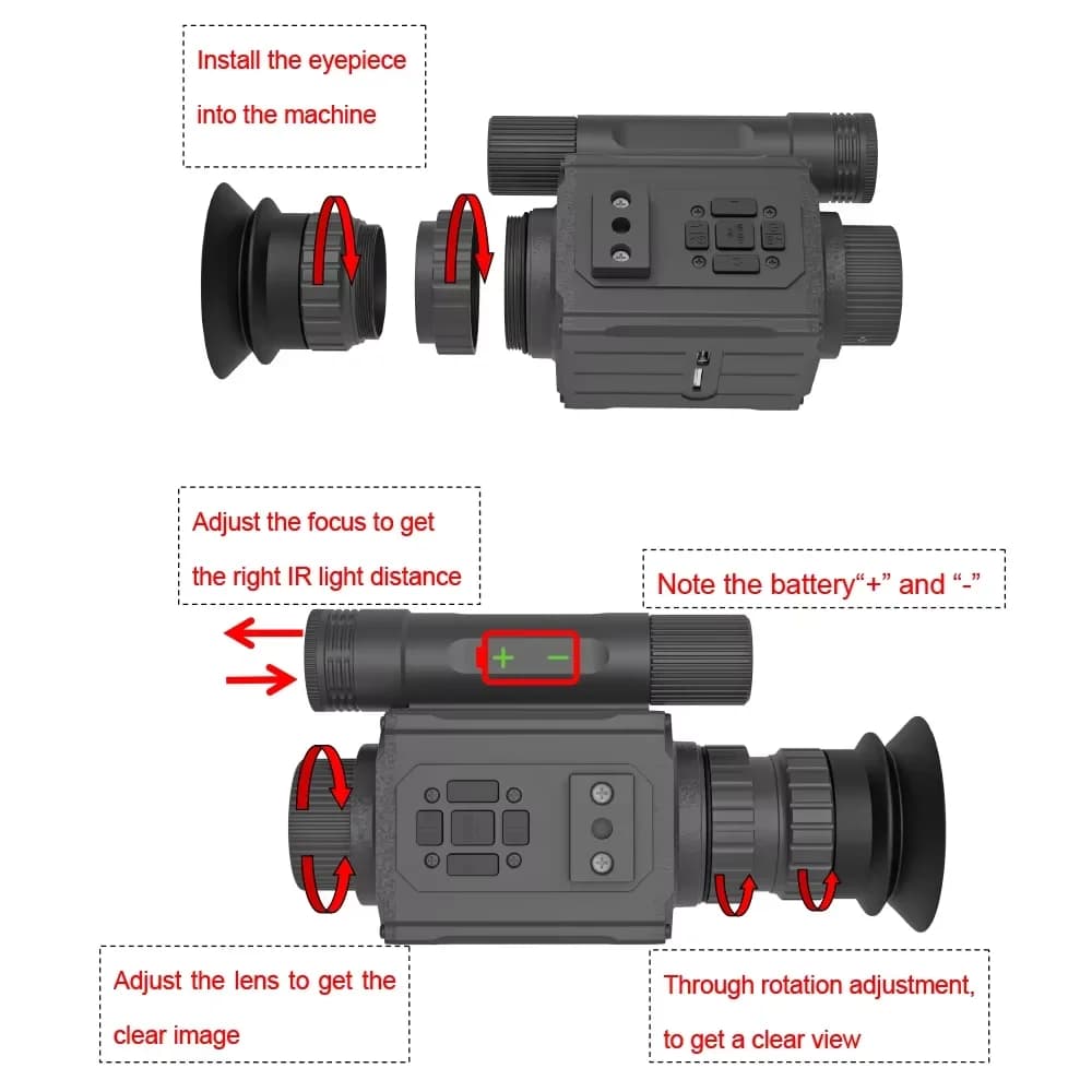Megaorei NK006 Helmet Night Vision Monocular Long-Distance Infrared 5X Zoom 1080P Digital Hunting Night Vision Goggles Telescope - Image 3