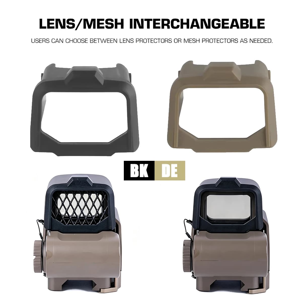 Airsoft RM Red Dot Reflex Sight Killflash Protector Cover Holographic Scope Hunting EH 558 Reflex Optical Scope Lens/Mesh Cap - Image 2