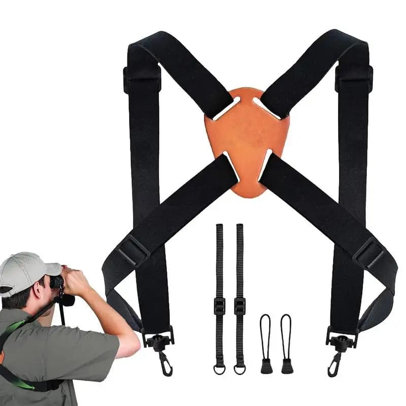 Universal Binoculars X-Shaped Harness Strap Shoulder Straps Dua l Camera Harness Adjustable Shoulder Straps Camera Chest Strap - Image 1