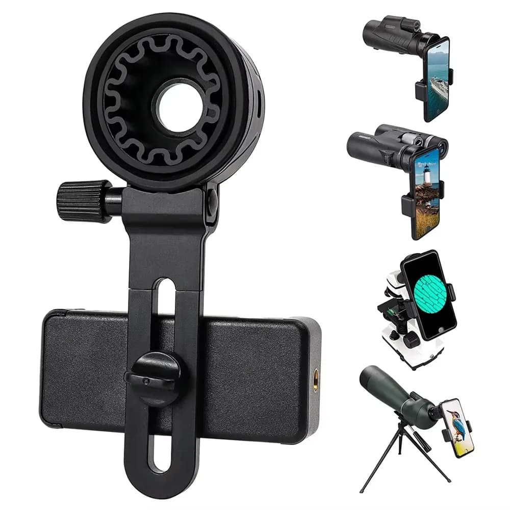Upgrade Universal Cell Phone Adapter Bracket Clip Mount Soft Rubber Material For Binocular Monocular Spotting Scope Telescope - Image 2
