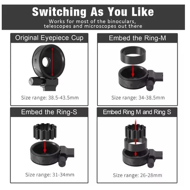 Upgrade Universal Cell Phone Adapter Bracket Clip Mount Soft Rubber Material For Binocular Monocular Spotting Scope Telescope - Image 4