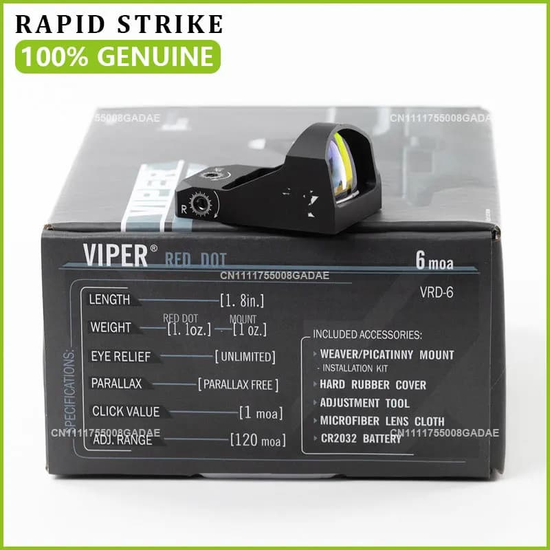 【GENUINE】VIPER VRD-6 Red Dot Sight 6 MOA Compact Pistol Handgun Rifle Reflex Optic Sightscope Shockproof Picatinny Rail Mount - Image 2