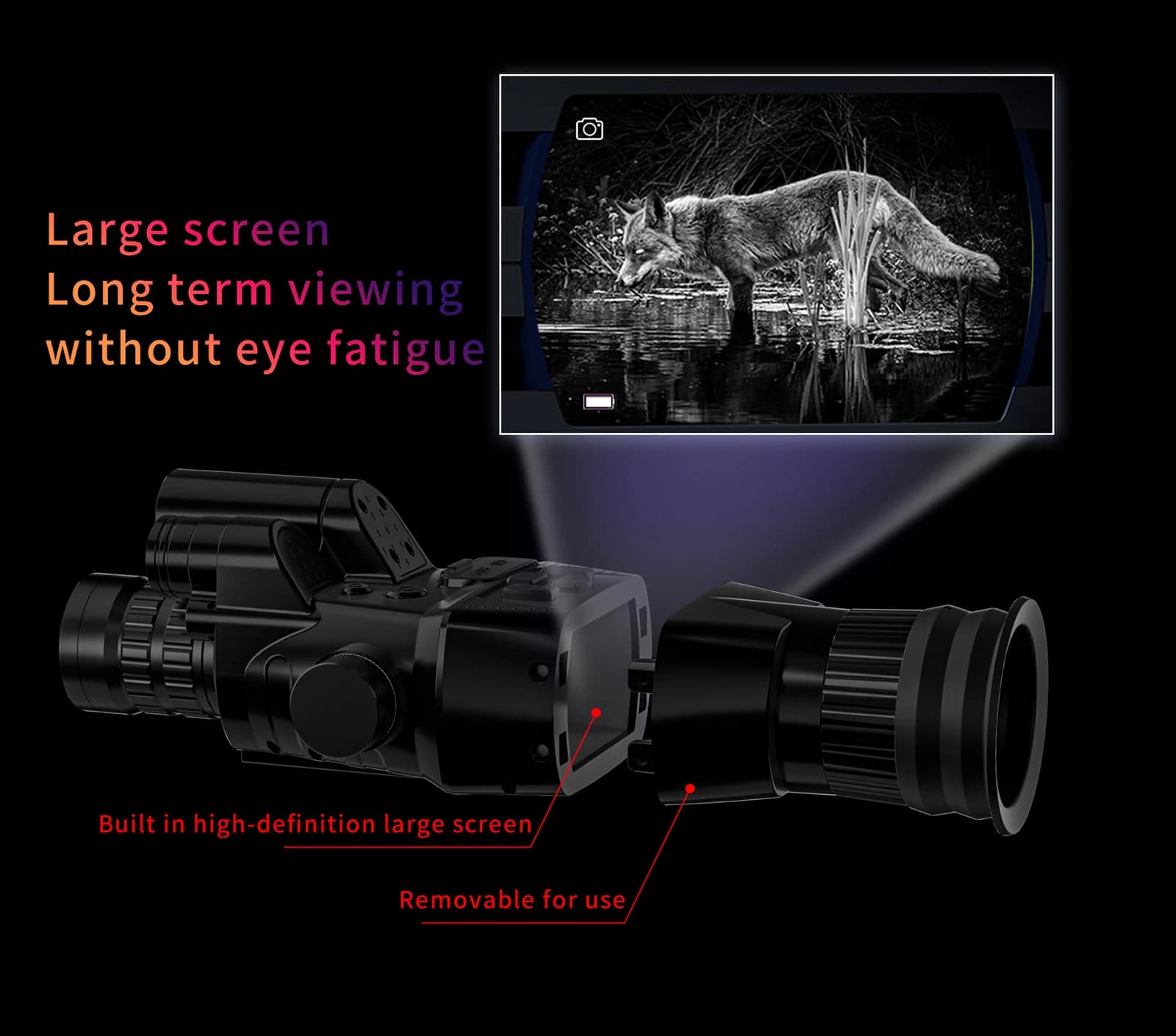 HENBAKER CY900 night vision riflescope 35mm/75mm range finder hunting scope monocular Ballistic calculation hunting trail camera - Image 6