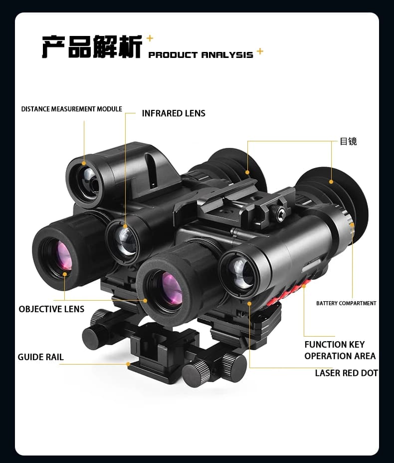 ZIYOUHU NVG-08A Head-mounted Binocular Infrared Digital Night Vision Scope with Distance Measurement and Aiming, Handheld - Image 5