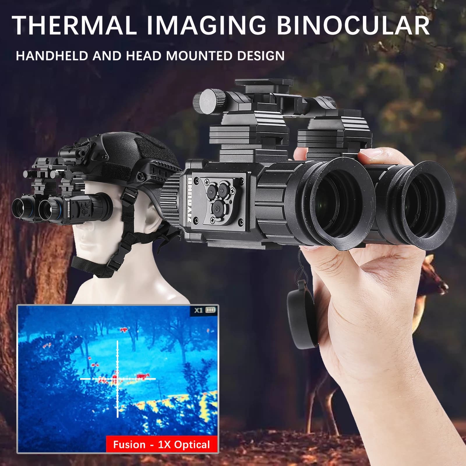 Outdoor Thermal Imaging Goggles Head Mounted IR Binoculars with Cross Cursor Heat Aiming for Night Hunting - Image 2