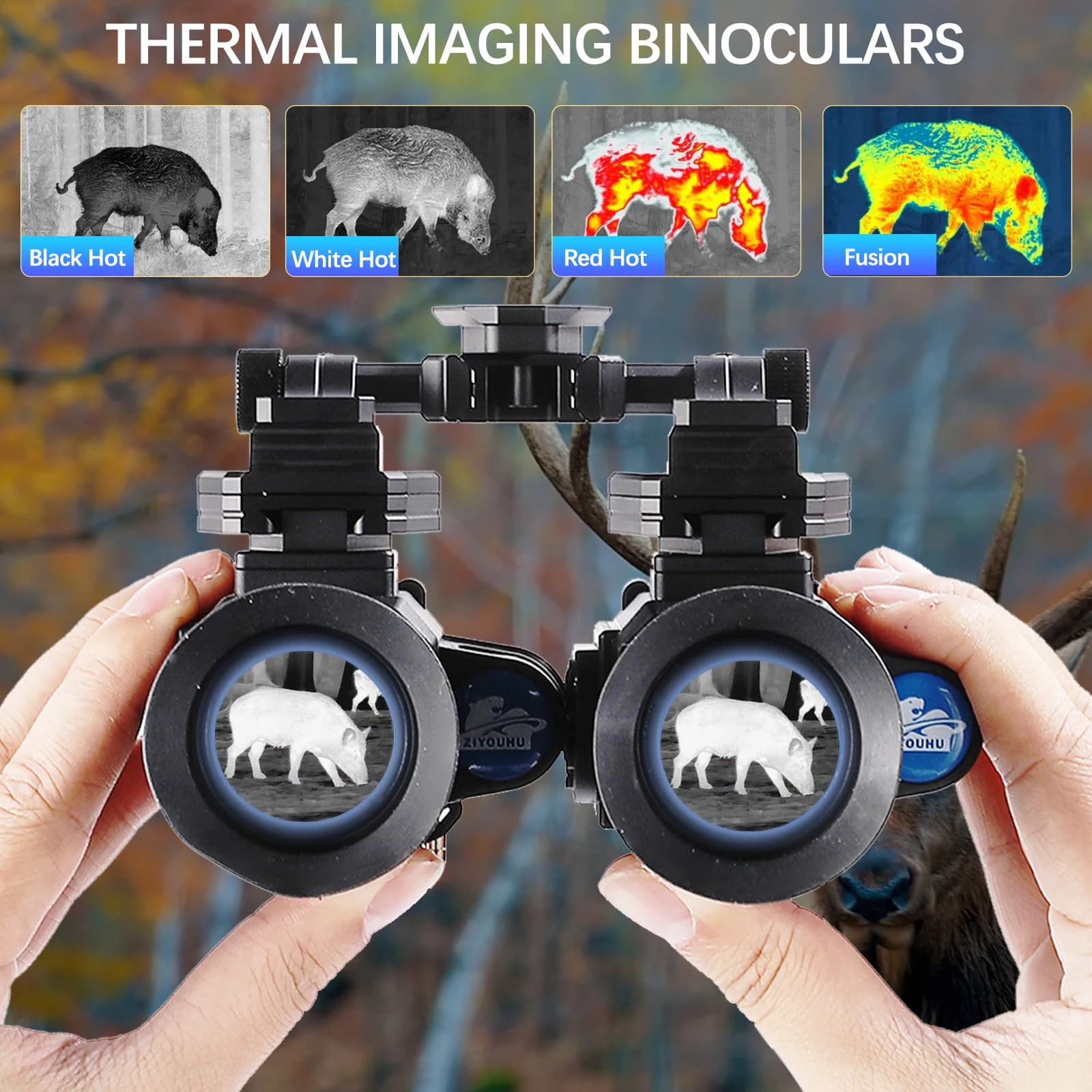 Outdoor Thermal Imaging Goggles Head Mounted IR Binoculars with Cross Cursor Heat Aiming for Night Hunting - Image 6