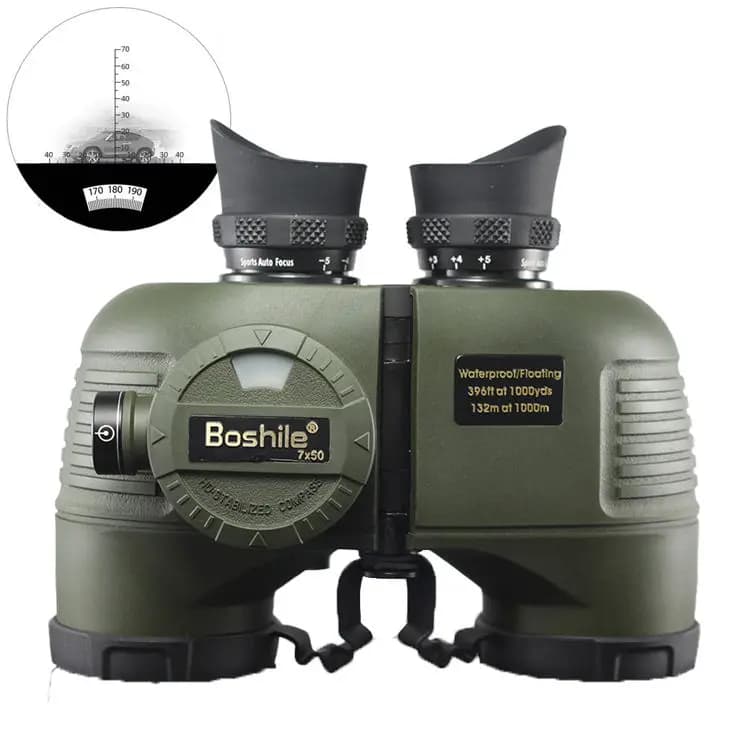 Boshile 7x50 Marine Binoculars Waterproof Telescope With Rangefinder Compass BAK4 Prism FMC Lens For Navigation Sailing Hunting - Image 2