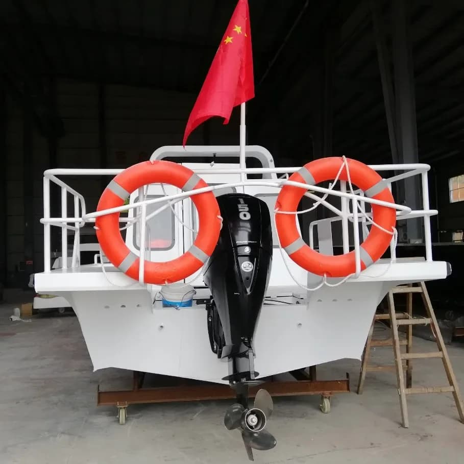 8.28m/27ft 8 Passenger Cabin Cruiser Aluminum Speed Boat 200HP Patrol Fishing Rescue Boat for Fishing Cruising Rowing Leisure - Image 3