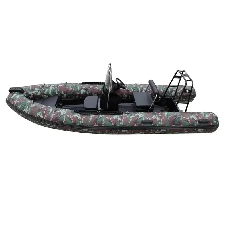 16Ft RIB480 PVC/Hyperion Fiberglass Rigid Inflatable Boat with Bimini Sunshade for Fishing - Image 4