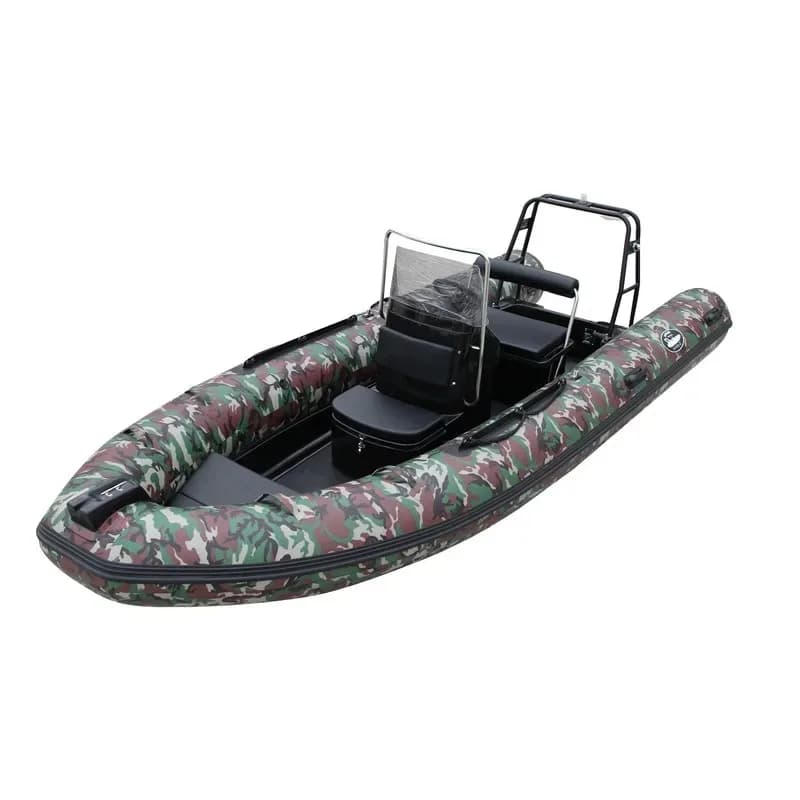 16Ft RIB480 PVC/Hyperion Fiberglass Rigid Inflatable Boat with Bimini Sunshade for Fishing - Image 6