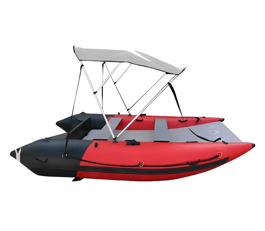 Direct sales 330 cm 4 person inflatable catamaran fishing boat high speed catamaran canopy sailing boat - Image 2
