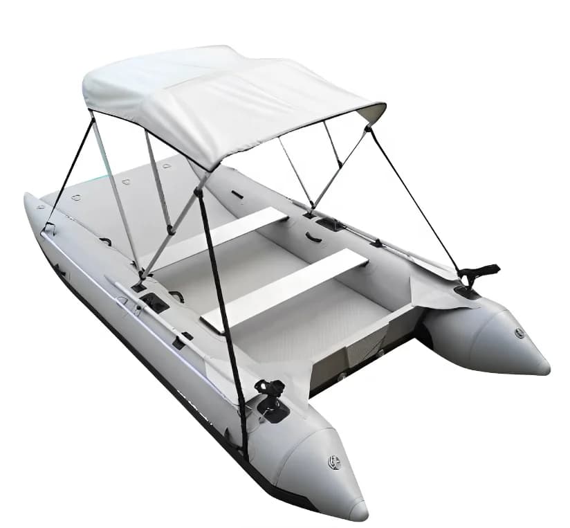 Direct sales 330 cm 4 person inflatable catamaran fishing boat high speed catamaran canopy sailing boat - Image 3