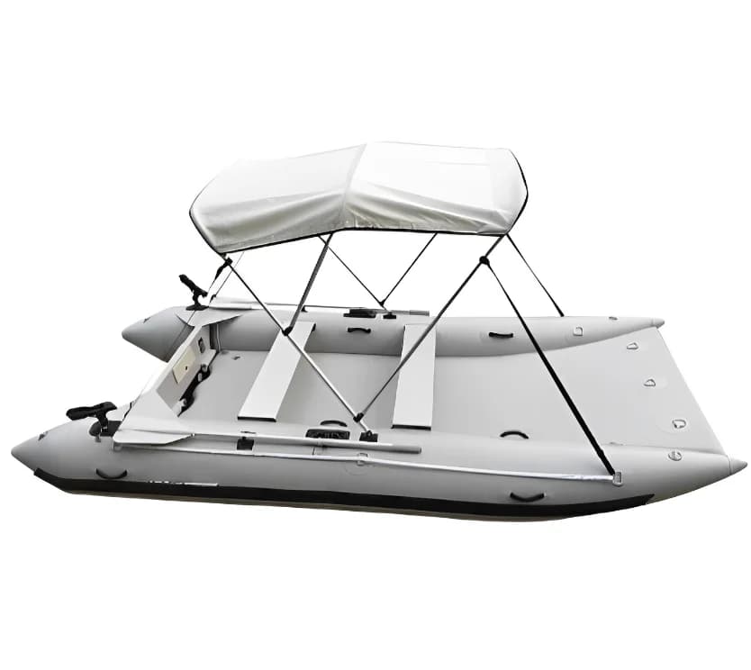Direct sales 330 cm 4 person inflatable catamaran fishing boat high speed catamaran canopy sailing boat - Image 4