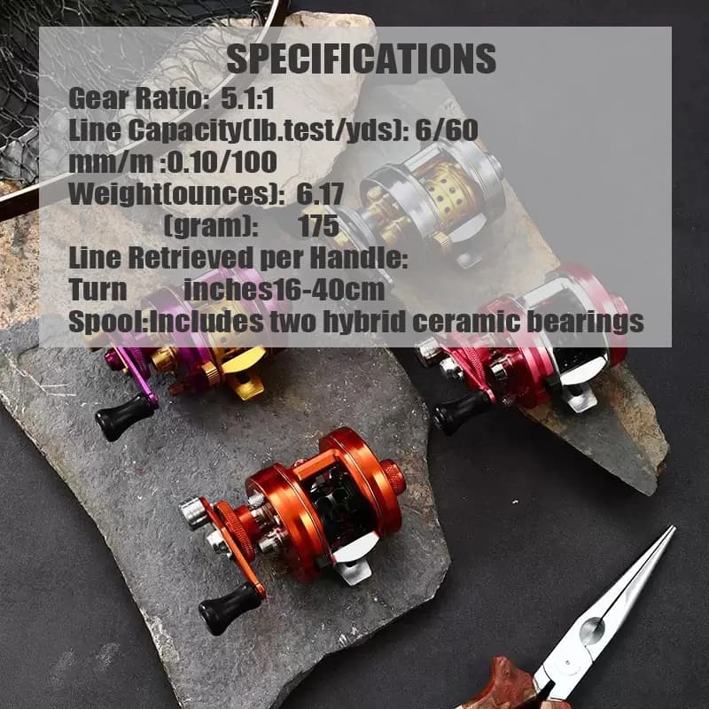 GANGTU 201C mini Stream Drum Reel Tease Trout 5.2:1 170g 14 Ball Bearing Including Two All-ceramic Bearings With Brass Gear - Image 4