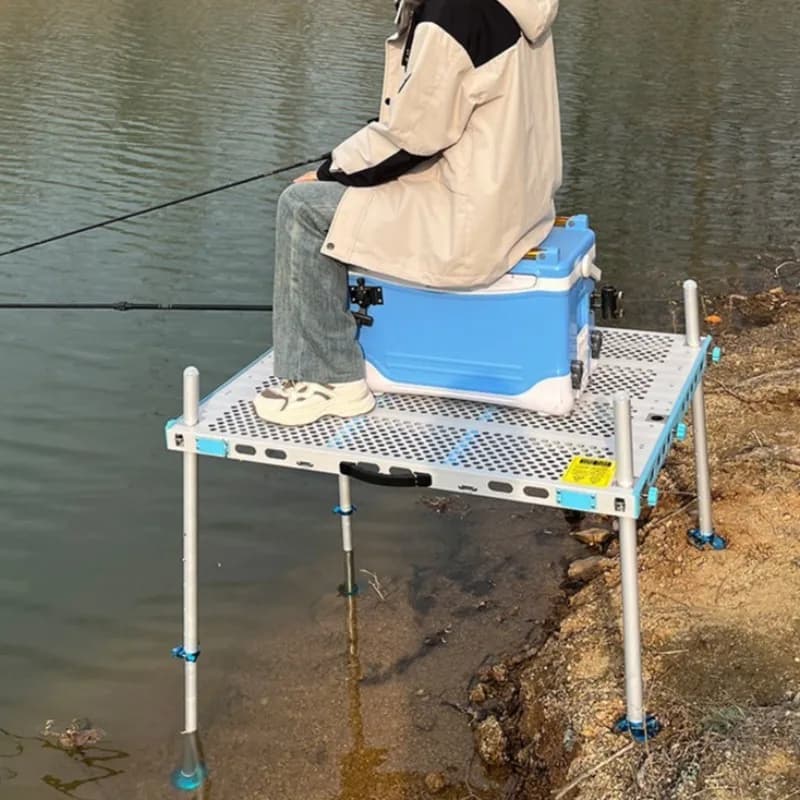 Aluminum Alloy Fishing Platform Thicken Foldable Adjustable Hollowed-out Stable Universal Platform Amazing Fishing Equipment - Image 2