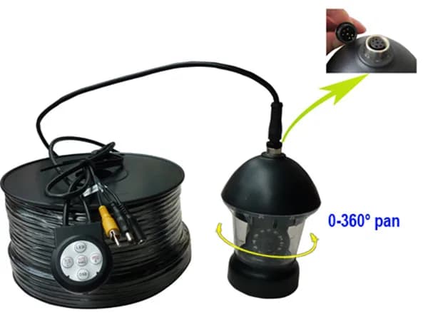 360 Degree Underwater Rotating Fishing Cmra 20M Cable HD IP68 with 12PCS LED Lights - Image 6