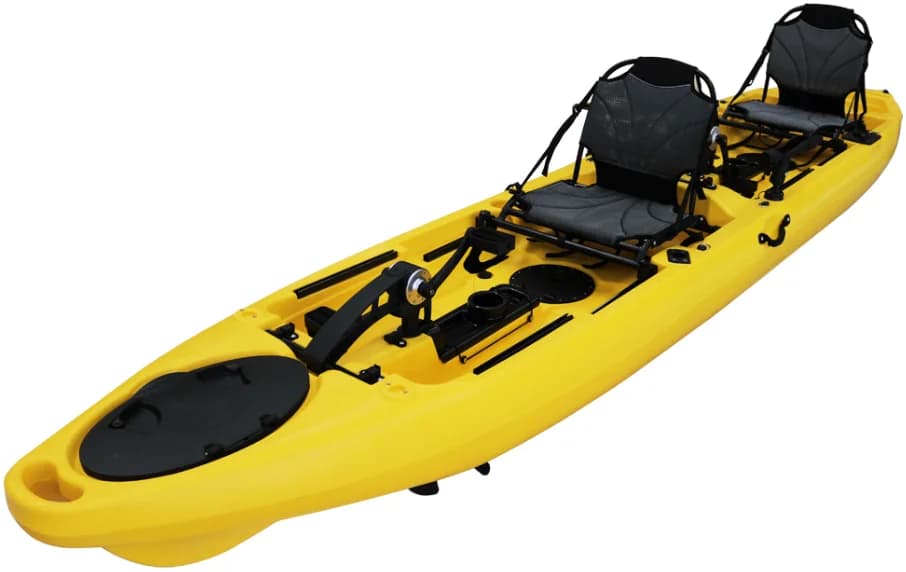 Outdoor Pedal Drive Fishing Kayak With Aluminum Hull Sailing Foot Propeller - Image 5