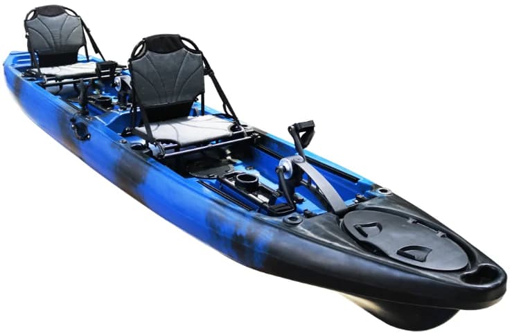 Outdoor Pedal Drive Fishing Kayak With Aluminum Hull Sailing Foot Propeller - Image 6