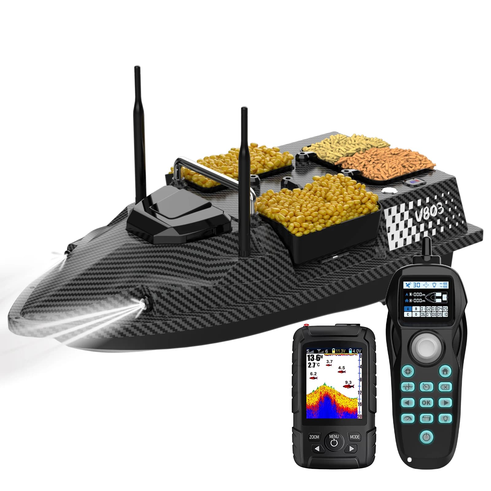 New V803 Pro 500m Built-in Sonar Fish Finder GPS 3KG Loading Capacity Remote Control Carp Fishing Bait Boat - Image 5