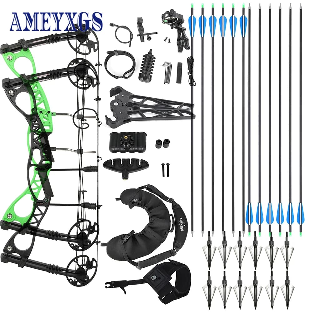 M126 Archery Compound Bow 0-70lbs Adjustable Arrow Speed 320fps Let-off 80% Axle-axle 30inch Right Hand for Shooting Accessories - Image 1