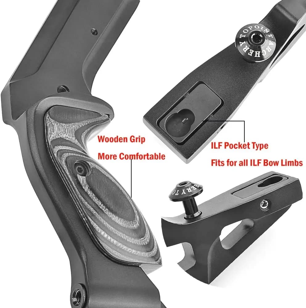 17"/19"/21" ILF Recurve Bow Riser Aluminum CNC Milling Bow Riser Archery American Hunting Bow Handle Right Handed for Archery - Image 4