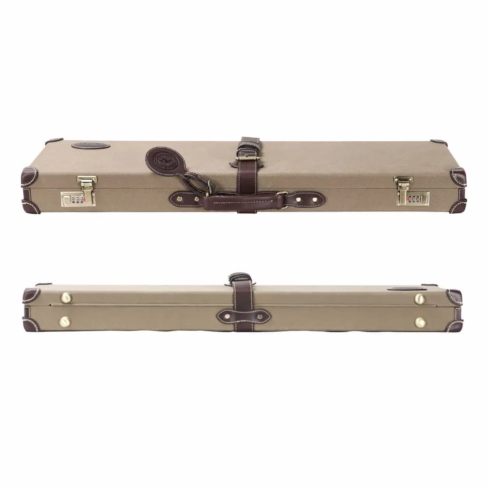 Tourbon Vintage Universal Gun Hard Case Bag Canvas & Leather Slip Shotguns Storage Rifle Carrier with Lock Hunting Accessories - Image 2