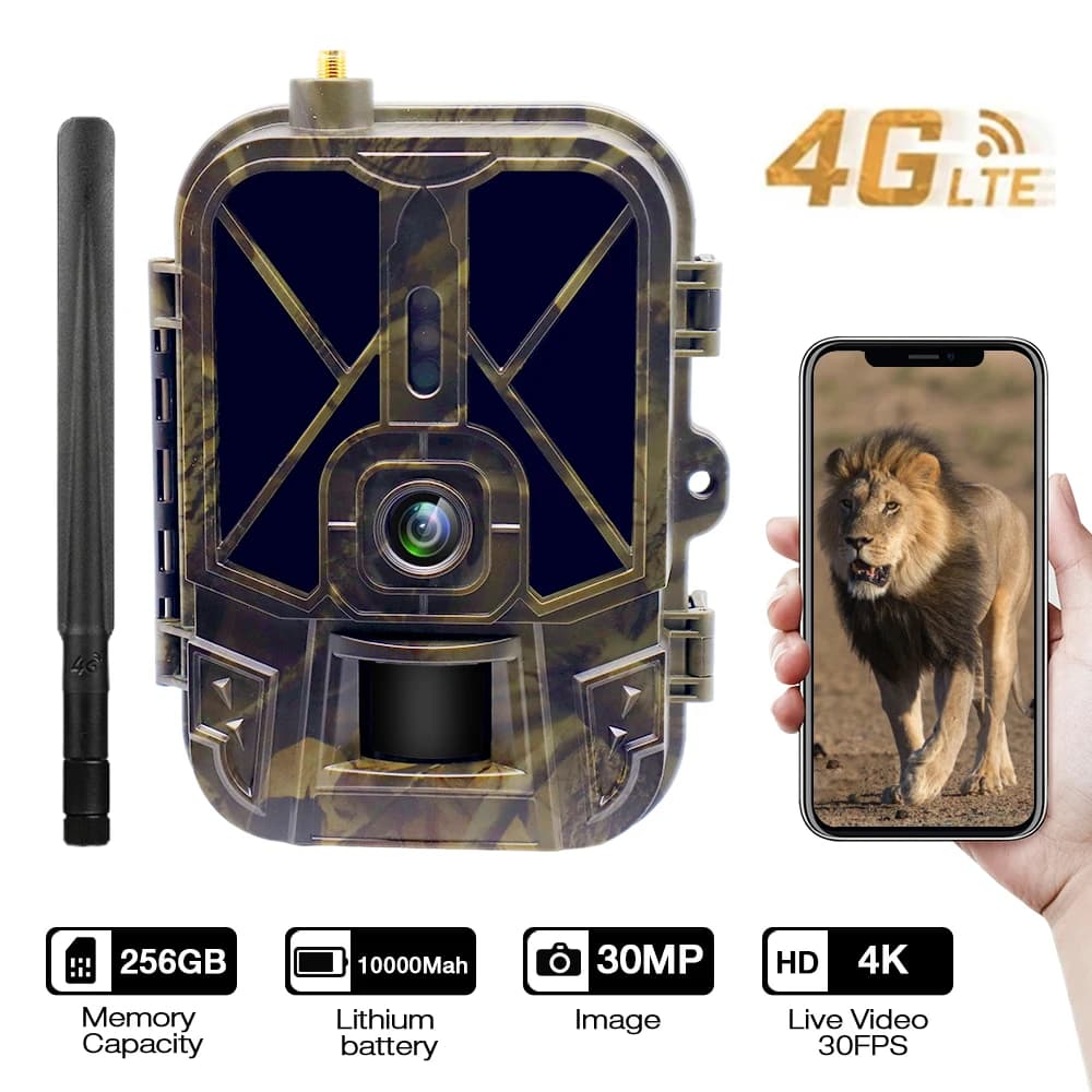 4K Live Stream Trail Camera 4G 30MP APP Clould Service Hunting Cameras 8000Mah Li-Battery Night Vision Photo Traps HC940PROLI - Image 4