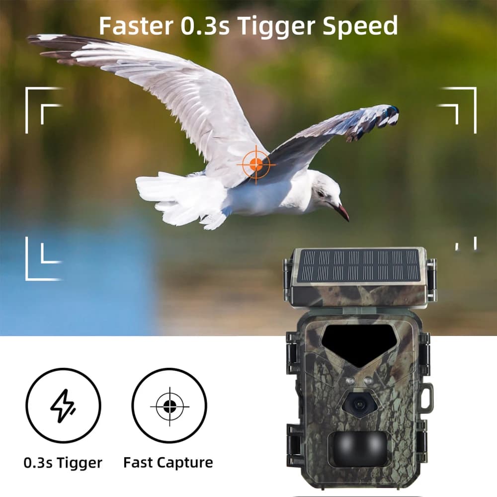 20MP HD 1080P Wildlife Solar Endurance Camera Trail Camera Night Vision 0.2s Motion Activated Waterproof Garden Wildlife Trap - Image 3