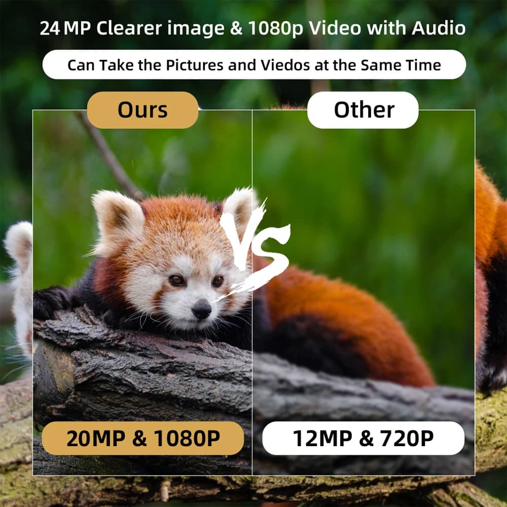 20MP HD 1080P Wildlife Solar Endurance Camera Trail Camera Night Vision 0.2s Motion Activated Waterproof Garden Wildlife Trap - Image 4