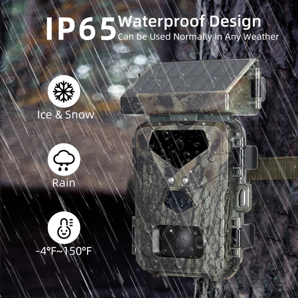 20MP HD 1080P Wildlife Solar Endurance Camera Trail Camera Night Vision 0.2s Motion Activated Waterproof Garden Wildlife Trap - Image 5