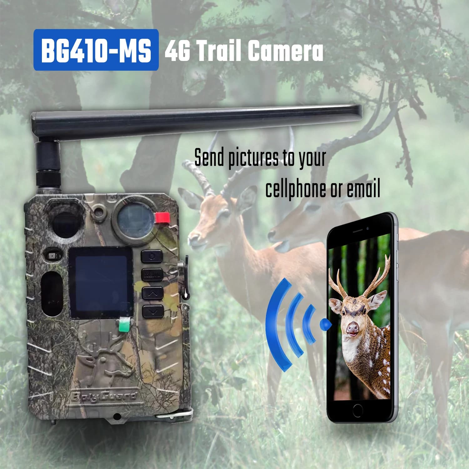 BolyGuard BG410-MS Trail Camera 4G LTE Wireless 4K FHD 37MP 940nm Invisible IR Night Vision Cellular Trap Hunting Camera+32GB TF - Image 6