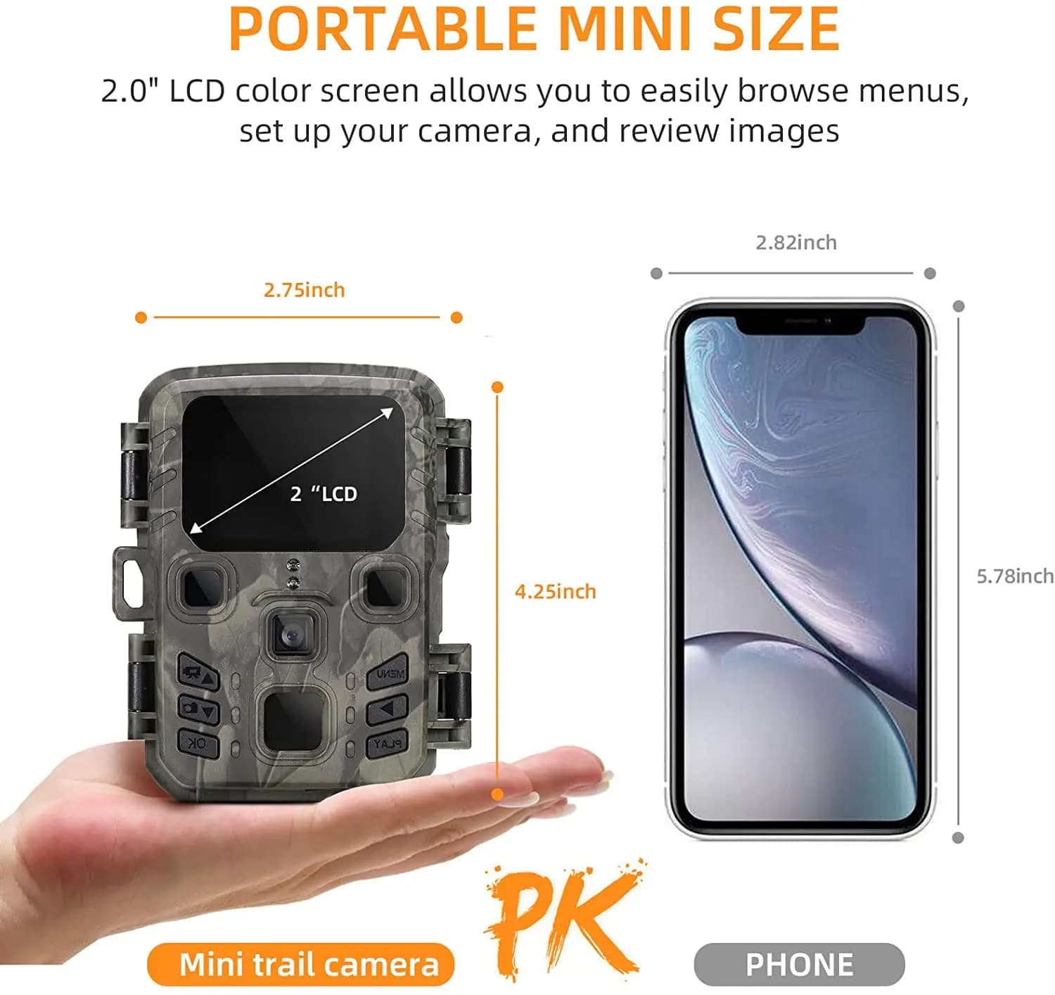 2-Pack Outdoor Mini Hunting Camera 20MP 1080P Wild Trail Infrared Night Vision Outdoor Motion Activated Scouting Photo Trap - Image 2