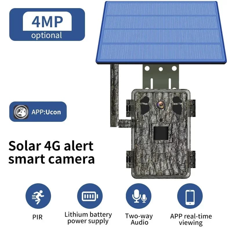 H6 4G LTE Wildlife Solar Hunting Camera APP Wireless Infrared Night Vision Monocular PIR Detection 2.5K 14MP with Solar Panel - Image 1