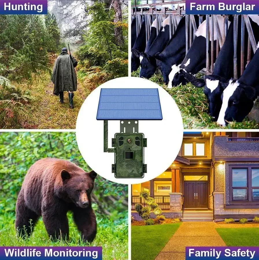 H6 4G LTE Wildlife Solar Hunting Camera APP Wireless Infrared Night Vision Monocular PIR Detection 2.5K 14MP with Solar Panel - Image 4