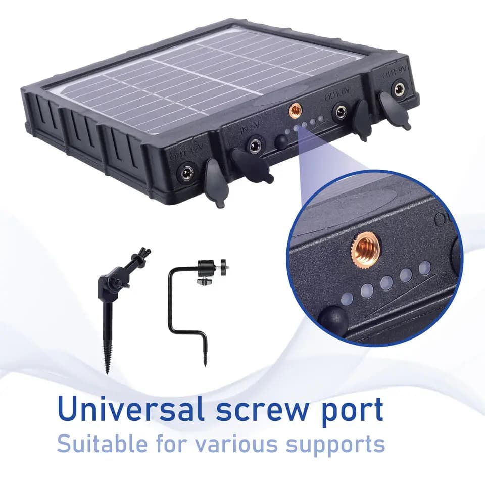 Trail Camera Solar Panel with 3W 8000mAh 5V 12V 9V 6V Output Solar Charger Kits for Security Camera Outdoor Use - Image 3