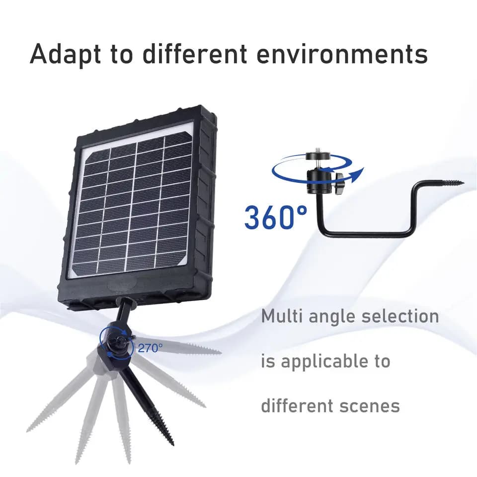 Trail Camera Solar Panel with 3W 8000mAh 5V 12V 9V 6V Output Solar Charger Kits for Security Camera Outdoor Use - Image 5