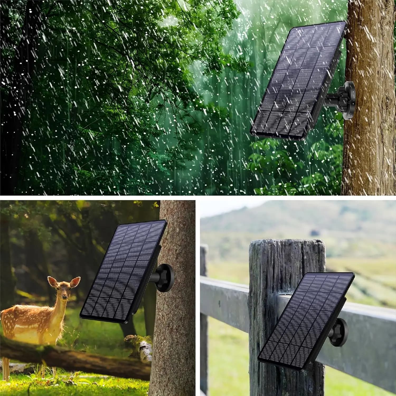 6V 12V Solar Battery Charger Kit For Hunting Camera 5V USB-C Solar Power Bank 5200mah 2W Waterproof Solar Panel Battery Charger - Image 4