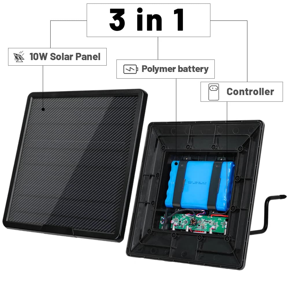 25000mAh Large Capacity Solar Power Pack IP66 Type-C Fast Charging Solar Panel Kit Complete for 4G Trail Hunting Secruity Camera - Image 2
