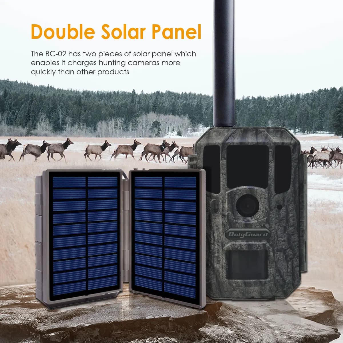 BolyGuard Solar Panel Power Bank Solar Charger Box for Security Cam Hunting Trail Camera or Other Outdoor Device--Micro&USB Port - Image 3
