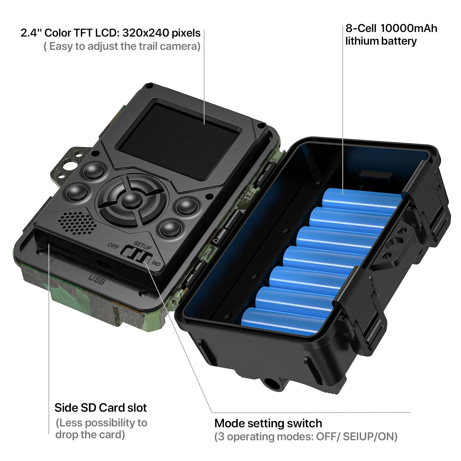 WiFi Solar Camera Wireless Trail Camera 32MP Infrared Night Vision IP66 Waterproof 10,000mAh Battery Wildlife Hunting Camera - Image 4