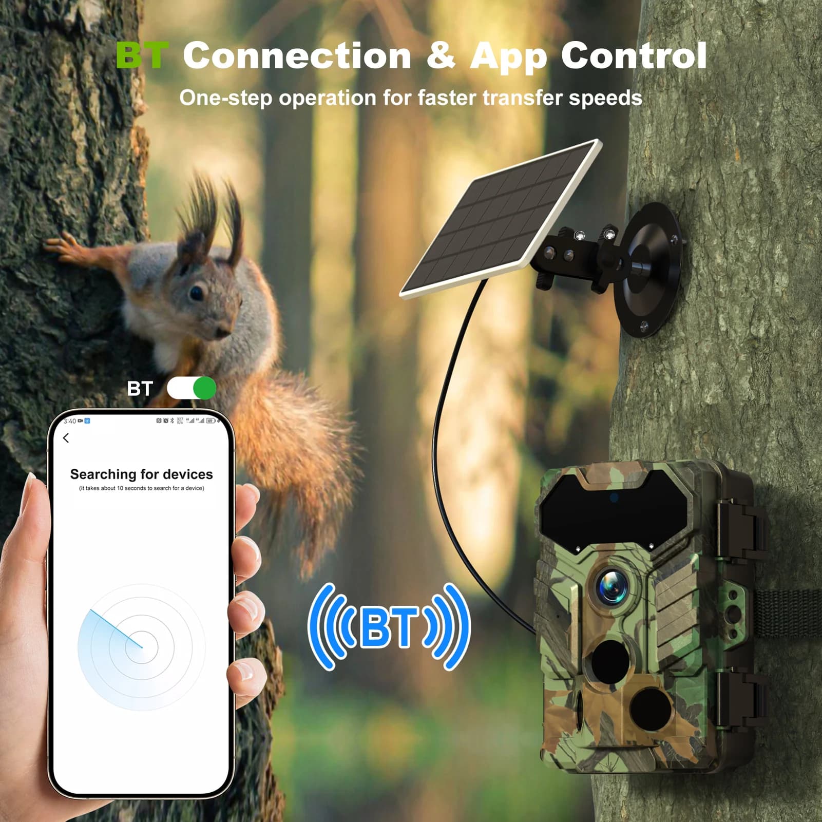 WiFi Solar Camera Wireless Trail Camera 32MP Infrared Night Vision IP66 Waterproof 10,000mAh Battery Wildlife Hunting Camera - Image 5