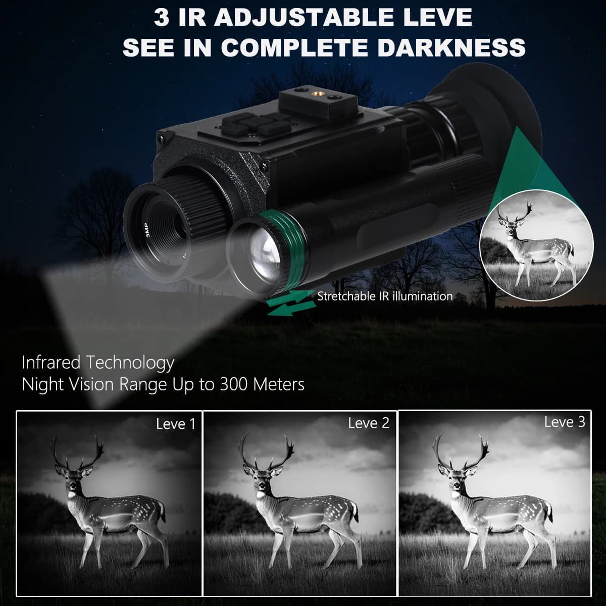 Digital Night Vision Monocular Headwear/Helmet NVG Mounted 5X Zoom Infrared Hunting Camera HD 1080P Night Vision Goggles NK006 - Image 5