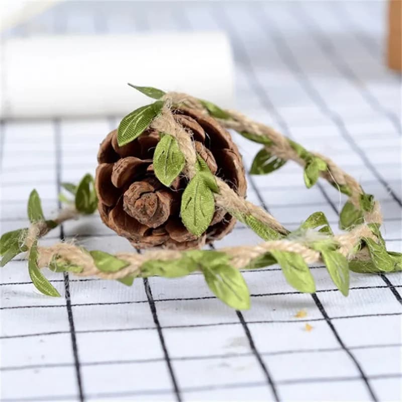 Hemp Rope With Fake Green Leaves Length 10 Meters Hunting Rifle Wrap Twine Camouflage Tree Stand Blind Cover - Image 2