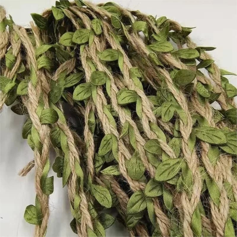 Hemp Rope With Fake Green Leaves Length 10 Meters Hunting Rifle Wrap Twine Camouflage Tree Stand Blind Cover - Image 4