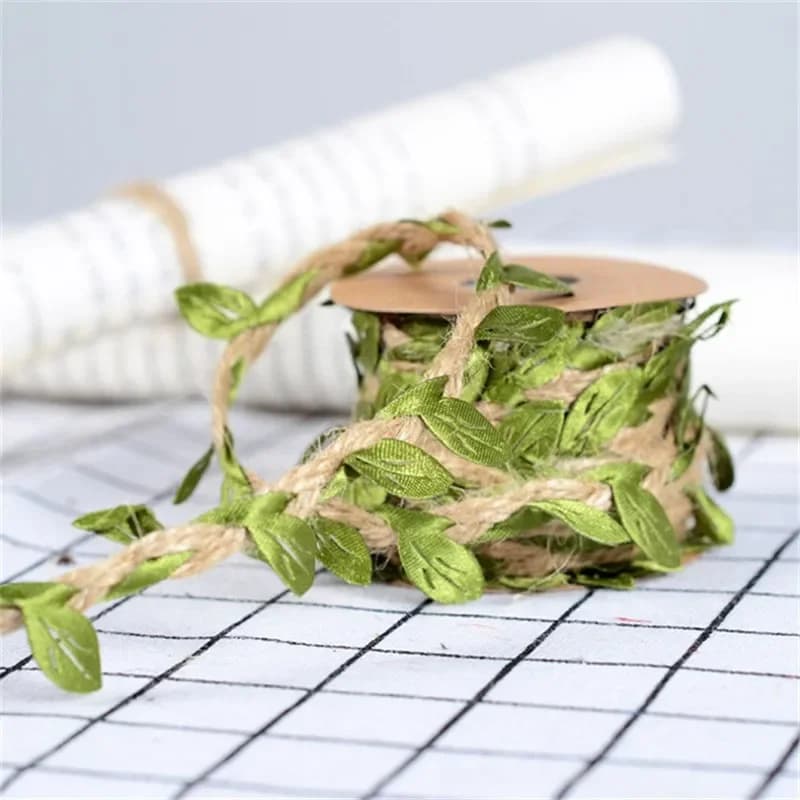 Hemp Rope With Fake Green Leaves Length 10 Meters Hunting Rifle Wrap Twine Camouflage Tree Stand Blind Cover - Image 5
