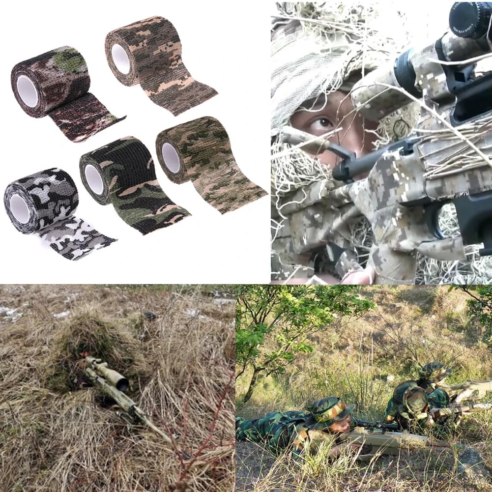 5-20Pcs Camouflage Tape Hunting Tape Army Camo Outdoor Shooting Blind Wrap Camouflage Stealth Tapes for Weapons Scopes Binocular - Image 4